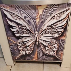 Magnet Dishwasher Cover Silver and Gold Butterfly Magnet Cover For Diswasher